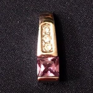 Authentic AMETHYST PENDANT on sterling silver with moissanite stones